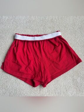 Soffe Red Athletic Shorts with White Waistband